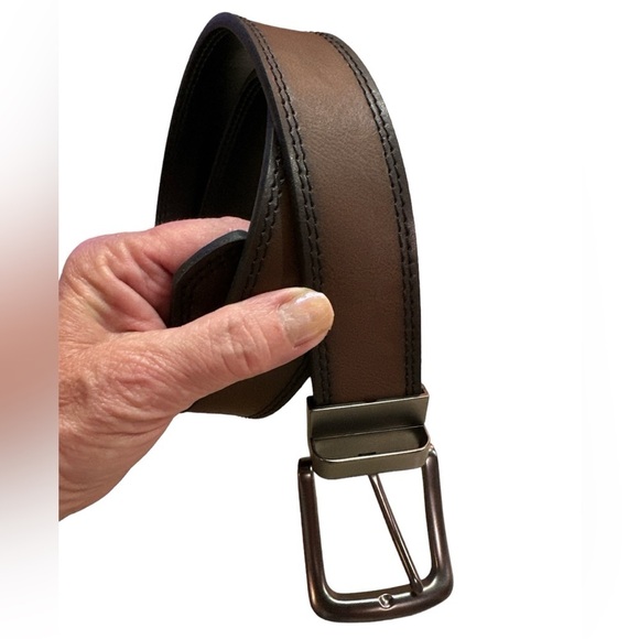 Reversible Black/Brown Genuine Leather Dress Belt